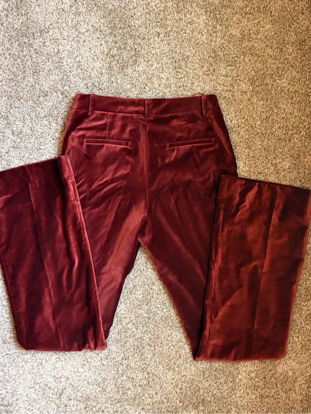 Banana Republic Women's Boot Cut Velvet Pants in Deep Red